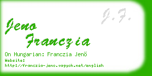 jeno franczia business card