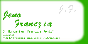 jeno franczia business card